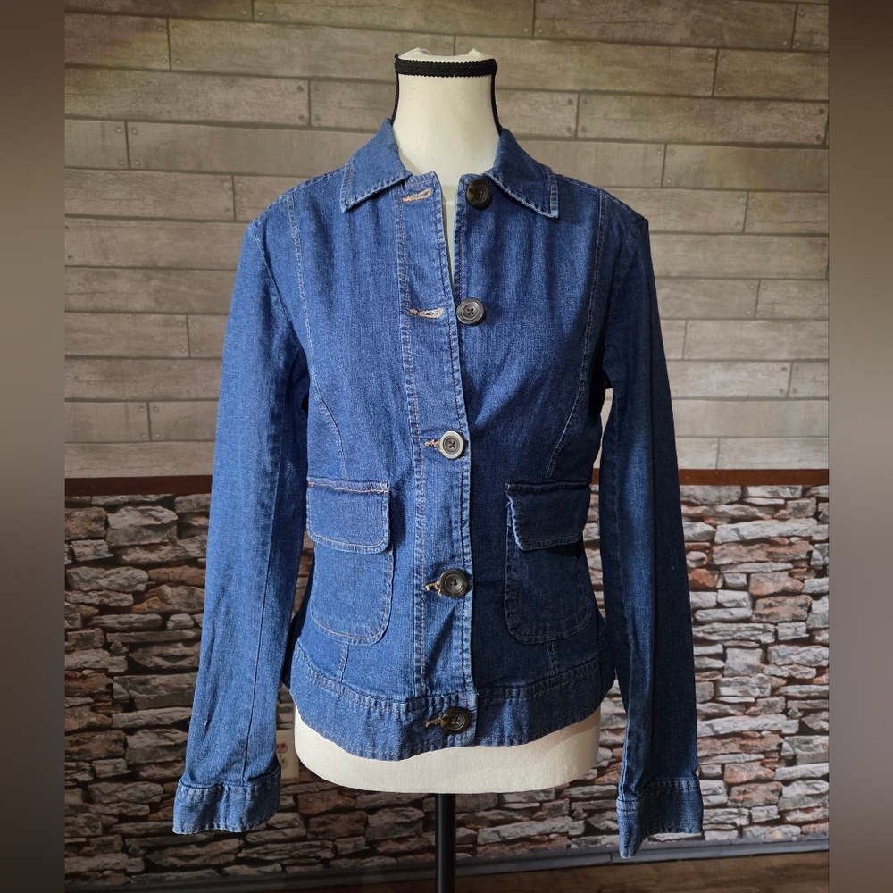 Vintage Cherokee Blue Jean Jacket Fitted Waist-Length
